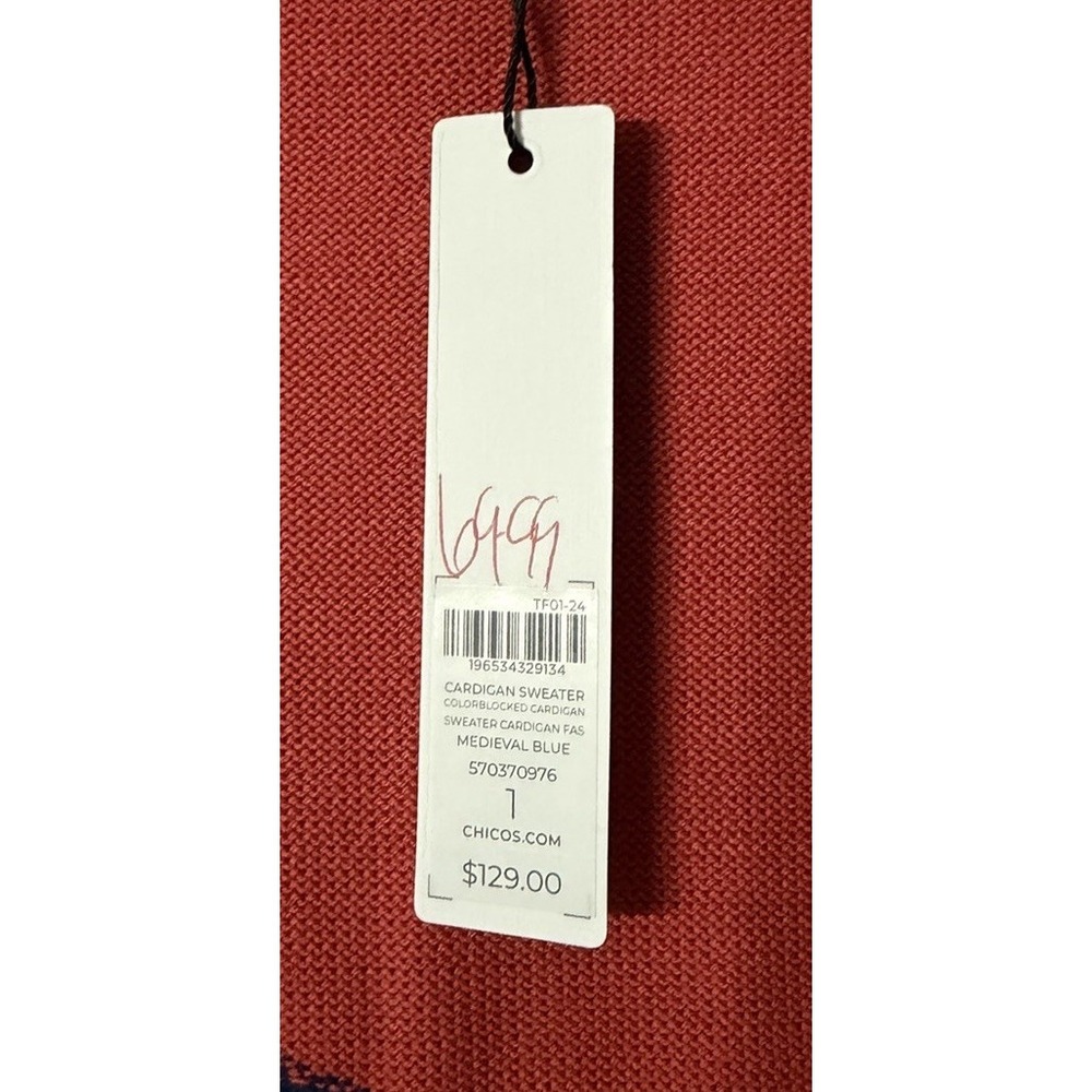 NWT Chicos Womens Open Front Long Sleeve Cardigan Sweater Size 1 Medium (8-10) - Picture 5 of 13
